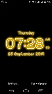 Neon Digital Clock LWP android App screenshot 1