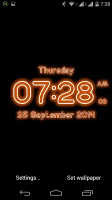 Neon Digital Clock LWP android App screenshot 2