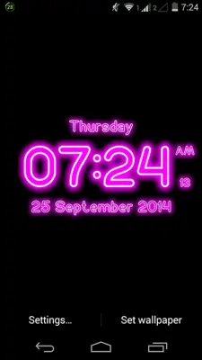 Neon Digital Clock LWP android App screenshot 6